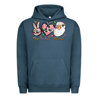 Pigment Midnight Navy Peace love pink Christmas Urban Hoodie - NancyCooperArtShop
