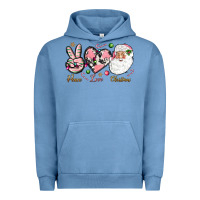 Pigment Pebble Blue Peace love pink Christmas Urban Hoodie - NancyCooperArtShop