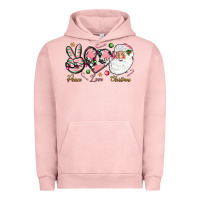 Pigment Salmon Peace love pink Christmas Urban Hoodie - NancyCooperArtShop