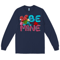 Navy be mine valentine Long Sleeve Tee - AdoDesignShop