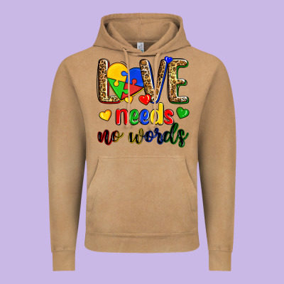 Love Needs No Words Vintage Hoodie Designed By Zillion Design Studio