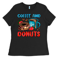 Black coffee and donuts Ladies Tee - AdoDesignShop