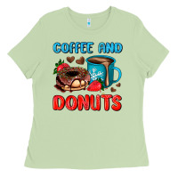 Matcha coffee and donuts Ladies Tee - AdoDesignShop