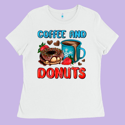 Coffee And Donuts Ladies Tee Designed By Adodesignshop