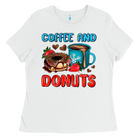 White coffee and donuts Ladies Tee - AdoDesignShop