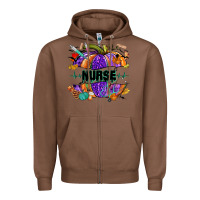 Chestnut halloween nurse pumpkin Zipper Hoodie - NancyCooperArtShop