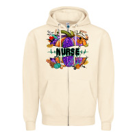 Sandshell halloween nurse pumpkin Zipper Hoodie - NancyCooperArtShop