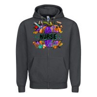 Smoke halloween nurse pumpkin Zipper Hoodie - NancyCooperArtShop