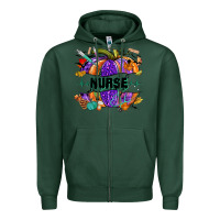 Sports Green halloween nurse pumpkin Zipper Hoodie - NancyCooperArtShop