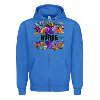 True Royal halloween nurse pumpkin Zipper Hoodie - NancyCooperArtShop