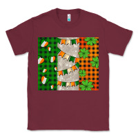 Burgundy irish flag with shamrocks and heart Classic Tee - AdoDesignShop