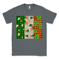 Charcoal Heather irish flag with shamrocks and heart Classic Tee - AdoDesignShop
