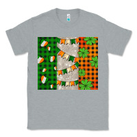 Heather Grey irish flag with shamrocks and heart Classic Tee - AdoDesignShop