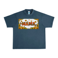 Midnight Navy sunflowers and butterflies mama license plate Urban Heavy Tee - HRA Design Shop