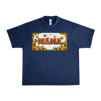 Navy sunflowers and butterflies mama license plate Urban Heavy Tee - HRA Design Shop