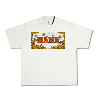 Sunflowers And Butterflies Mama License Plate Urban Heavy Tee | Teevron