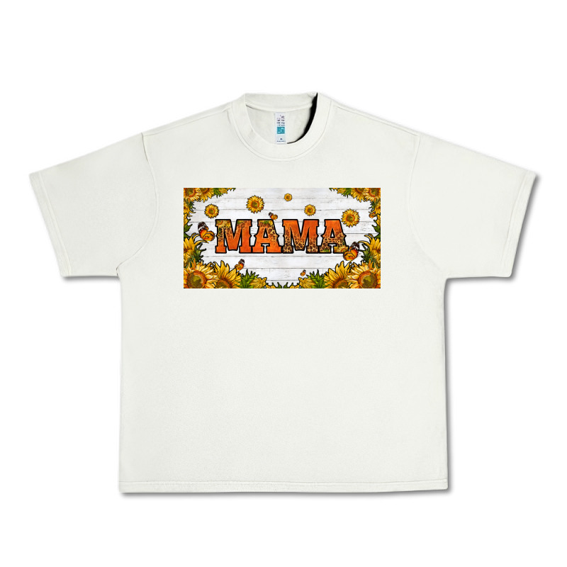 Sunflowers And Butterflies Mama License Plate Urban Heavy Tee by HRA Design Shop | Teevron