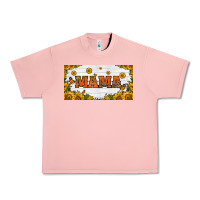 Salmon sunflowers and butterflies mama license plate Urban Heavy Tee - HRA Design Shop