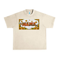 Sandshell sunflowers and butterflies mama license plate Urban Heavy Tee - HRA Design Shop