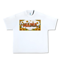 White sunflowers and butterflies mama license plate Urban Heavy Tee - HRA Design Shop