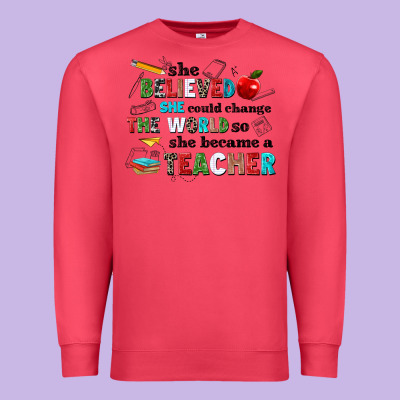 She Believed She Could Change The World So She Bec Premium Sweatshirt Designed By Nancycooperartshop