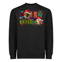 Black merry christmas gnomies Heavyweight Sweatshirt - FaDigitalArtStudio