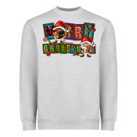 Heather Grey merry christmas gnomies Heavyweight Sweatshirt - FaDigitalArtStudio