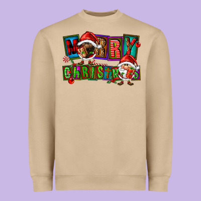 Merry Christmas Gnomies Heavyweight Sweatshirt Designed By Fadigitalartstudio