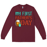 Burgundy my first father's day Long Sleeve Tee - Artiststas
