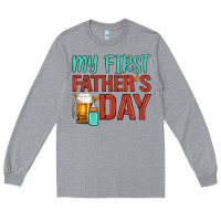 Heather Grey my first father's day Long Sleeve Tee - Artiststas