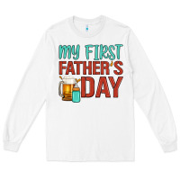 White my first father's day Long Sleeve Tee - Artiststas