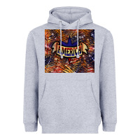 Heather Grey tiger america Heavyweight Hoodie - NancyCooperArtShop