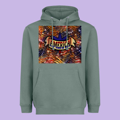 Tiger America Heavyweight Hoodie Designed By Nancycooperartshop
