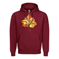 Burgundy withered leaf Zipper Hoodie - BarkalooDesign