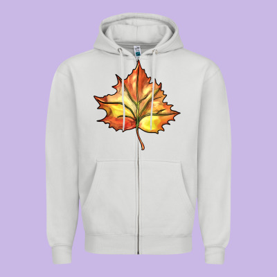 Withered Leaf Zipper Hoodie Designed By Barkaloodesign