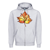 Heather Grey withered leaf Zipper Hoodie - BarkalooDesign