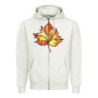 Oatmeal Heather withered leaf Zipper Hoodie - BarkalooDesign