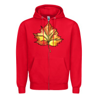 Red withered leaf Zipper Hoodie - BarkalooDesign