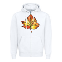 White withered leaf Zipper Hoodie - BarkalooDesign