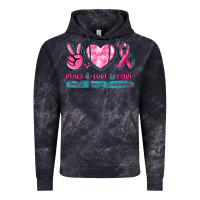 Cloud Black Peace Love Cure Breast Cancer Awareness Vintage Hoodie - texasbilliewilder