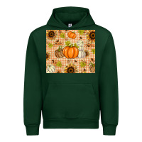 Forest Green Fall Pumpkins and Sunflowers with Leopard Urban Hoodie - texasbilliewilder