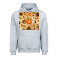 Heather Grey Fall Pumpkins and Sunflowers with Leopard Urban Hoodie - texasbilliewilder