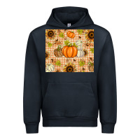 Navy Fall Pumpkins and Sunflowers with Leopard Urban Hoodie - texasbilliewilder