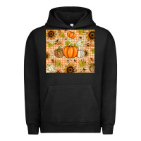 Pigment Black Fall Pumpkins and Sunflowers with Leopard Urban Hoodie - texasbilliewilder