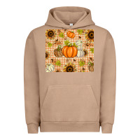 Pigment Burro Fall Pumpkins and Sunflowers with Leopard Urban Hoodie - texasbilliewilder