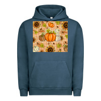 Pigment Midnight Navy Fall Pumpkins and Sunflowers with Leopard Urban Hoodie - texasbilliewilder