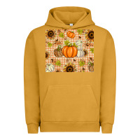 Pigment Peanut Butter Fall Pumpkins and Sunflowers with Leopard Urban Hoodie - texasbilliewilder
