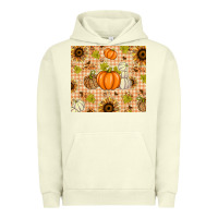 Pigment Pistachio Fall Pumpkins and Sunflowers with Leopard Urban Hoodie - texasbilliewilder