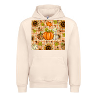 Sandshell Fall Pumpkins and Sunflowers with Leopard Urban Hoodie - texasbilliewilder
