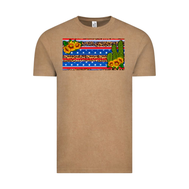 Usa Sunflower And Cactus License Plate Vintage Tee by HRA Design Shop | Teevron